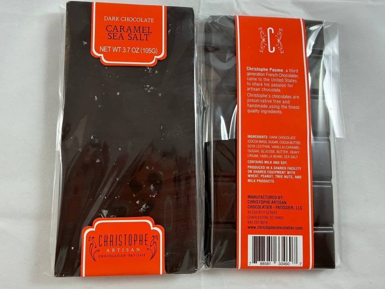 Caramel Sea Salt Chocolate Bar from Christophe, Charleston SC